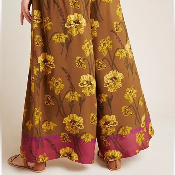 Anthropologie Maeve Terrace Floral Pants size 14 000100 - Picture 4 of 10